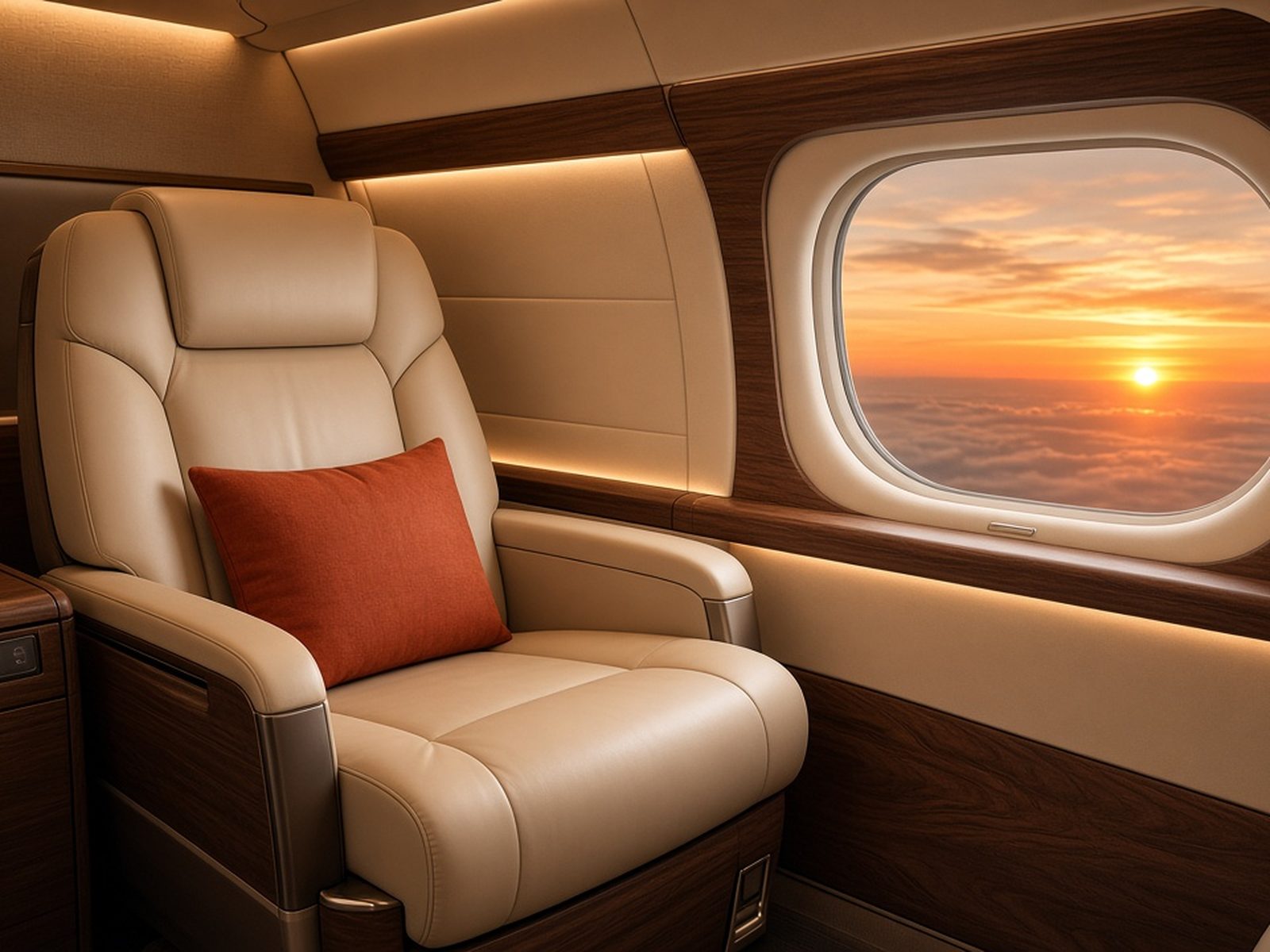 Private first class suite with armchair and side table
